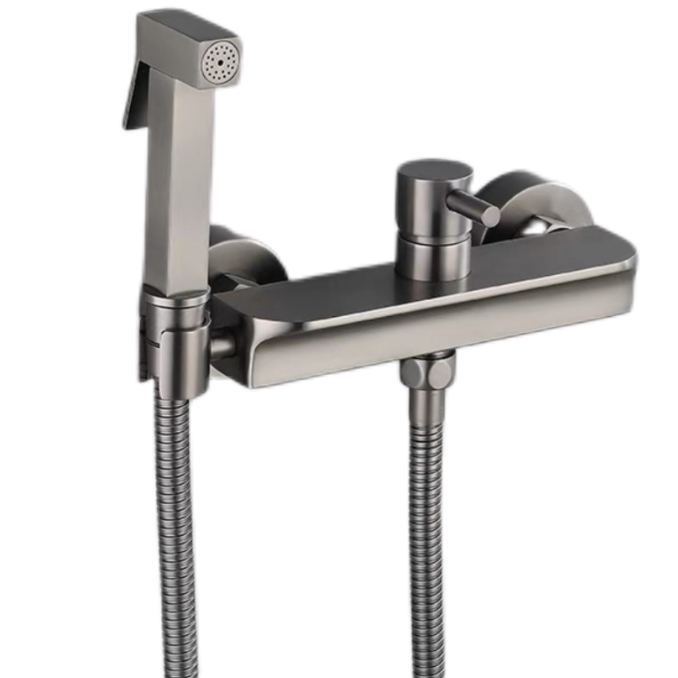 Gunmetal grátt heitt og kalt bidet úðasett