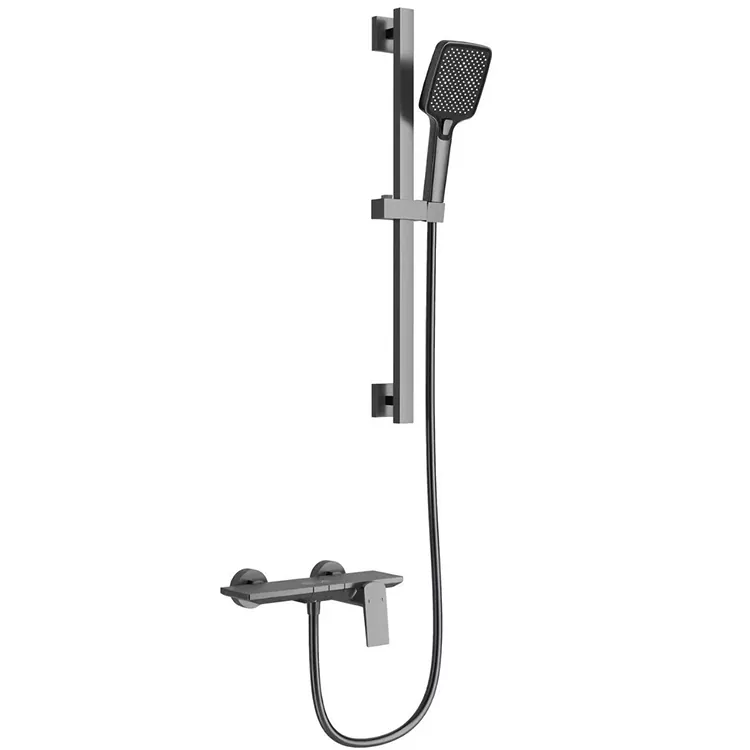 Gunmetal Grey Square sturtusett með stillanlegri rennibraut
